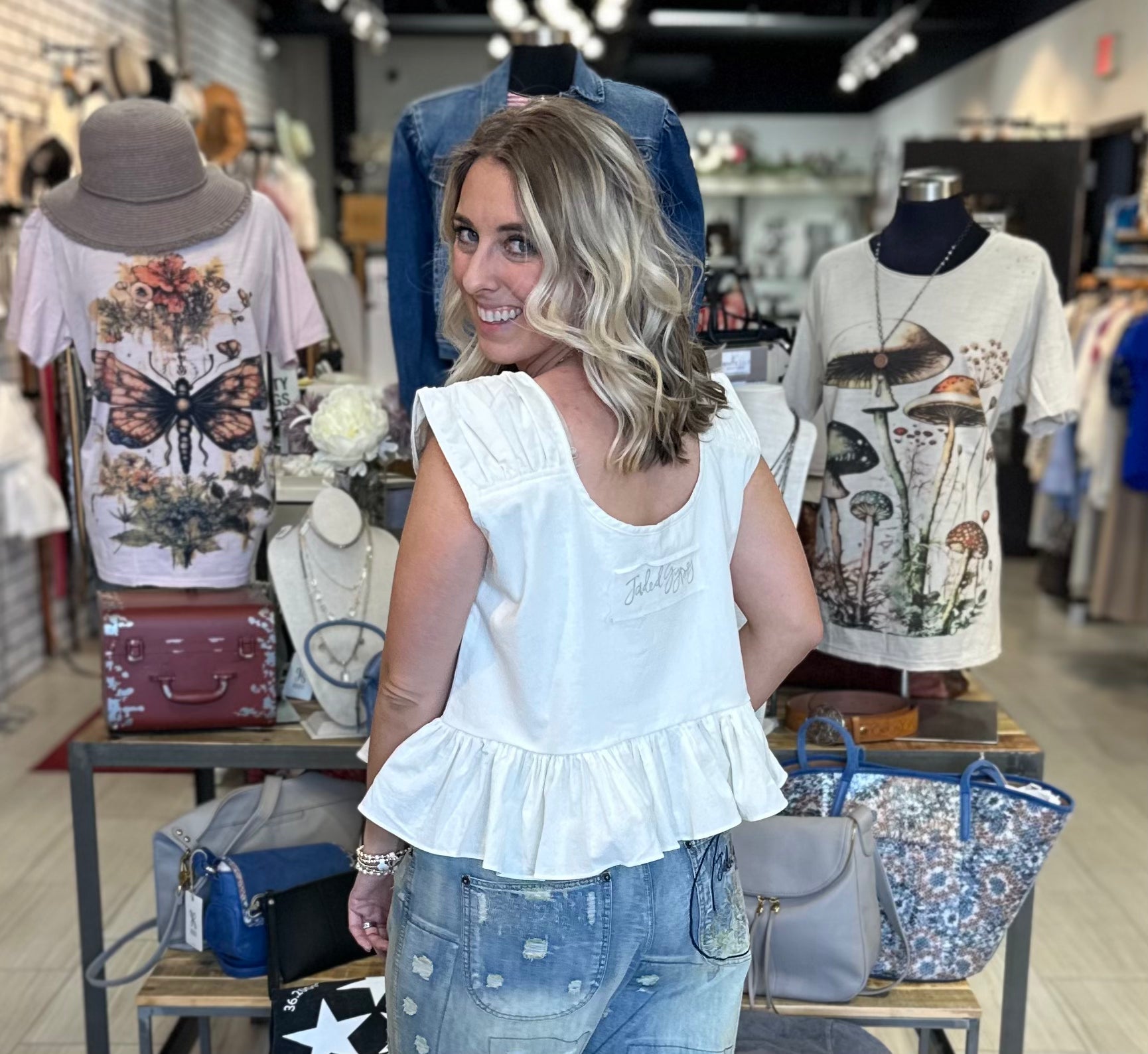 Women's Boutique Tops--Blouses, Tees and Sweaters White Lily