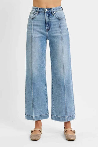 RISEN Full Size High Rise Crop Wide Leg Jeans Plus Size
