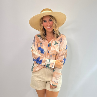 Watercolor Bloom Blouse - White Lily Boutique