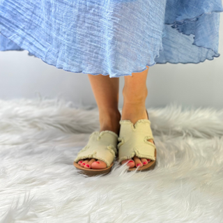 Hold Please Sand Frayed Sandals by Corky