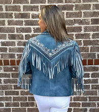 Embroidered Fringe Zip Jacket by Scully Leather