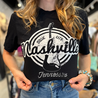 Nashville Tennessee Music City Graphic Tee - White Lily Boutique