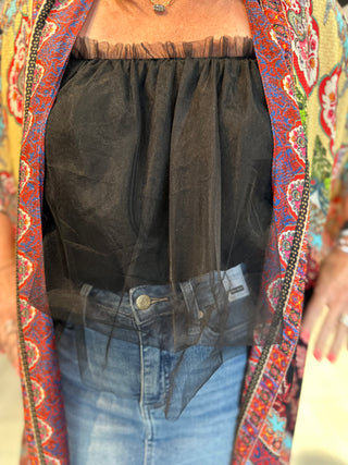 That Girl Tulle Top in Black - White Lily Boutique