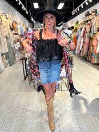 That Girl Tulle Top in Black - White Lily Boutique