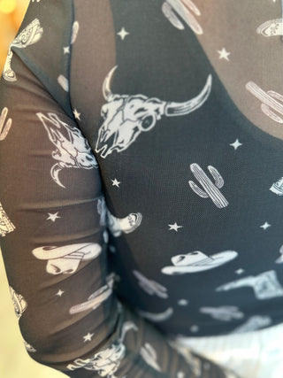 Western Boots Body Suit - White Lily Boutique