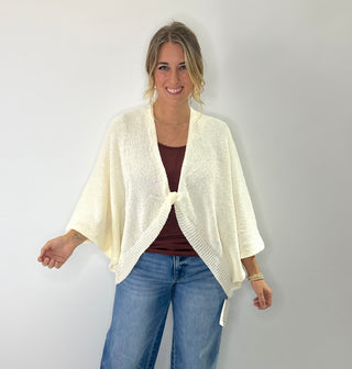 Cream crossover cardigan - cream soft knit sweater White Lily Boutique