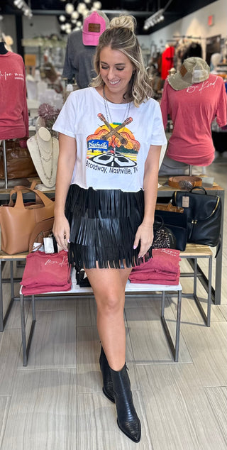 Nashville Broadway Graphic Crop Tee