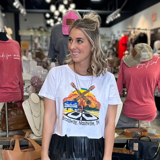 Nashville Broadway Graphic Crop Tee