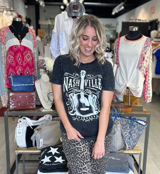 Nashville Music City Graphic Tee shirt - White Lily Boutique