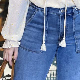 Vervet Kris High Rise Super Soft Baggy Wide Denim Jean - White Lily Boutique