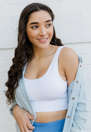 Ribbed Seamless Padded Bra by Elietian - White Lily Boutique