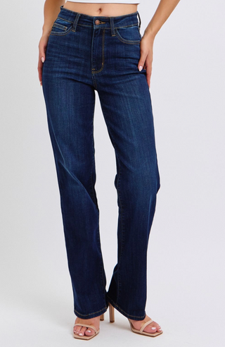 High Waist Straight Leg Denim Jean by Judy Blue - White Lily Boutique