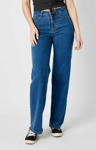 High Waisted Vintage Wide Leg Denim Jean  Judy Blue - White Lily Boutique
