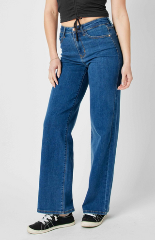 High Waisted Vintage Wide Leg Denim Jean  Judy Blue Jeans- White Lily Boutique