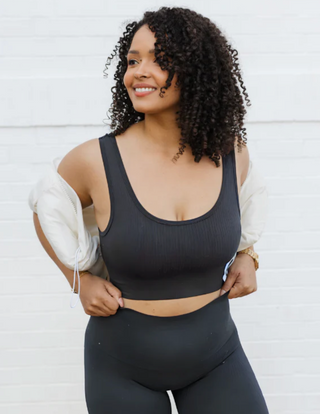 Ribbed Seamless Padded Bra by Elietian