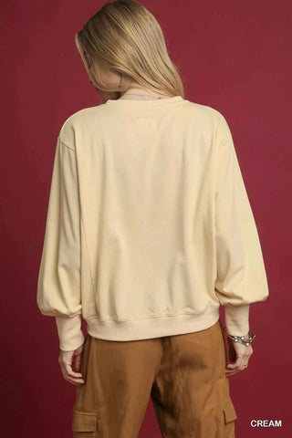 Umgee HO Applique French Terry Sweatshirt