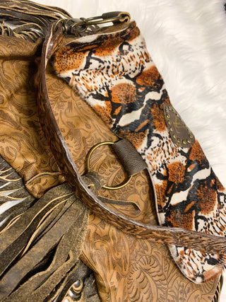 Keep it Gypsy Darcy Desert Snakeskin And Brown Paisley Leather - White Lily Boutique