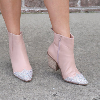 Blake Natural Booties with a little bit of glitz on the toes!