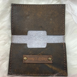 Keep It Gypsy Gold Cheetah Hair On Cowhide Credit Card Holder - White Lily Boutique