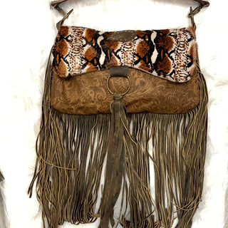 Keep it Gypsy Darcy Desert Snakeskin And Brown Paisley Leather - White Lily Boutique