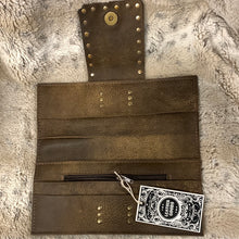 Keep It Gypsy Distressed Embossed Leather Large Wallet Clutch