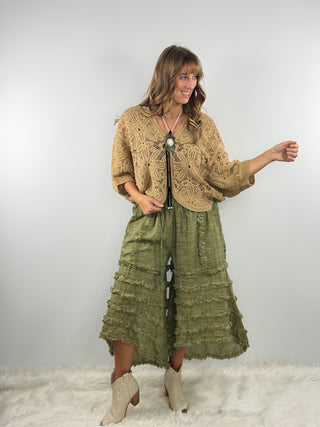 Jaded Gypsy Golden Melody Top in Oatmeal