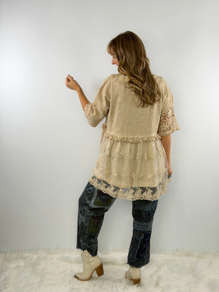 Trellis Dreams Top - Oatmeal by Jaded Gypsy