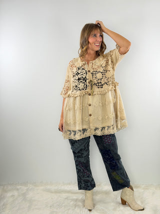 Trellis Dreams Top - Oatmeal by Jaded Gypsy