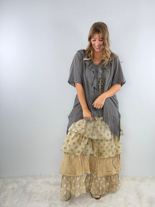 A Rare Bird Freckled Sunshine Top Gray