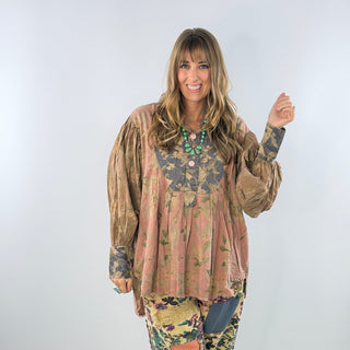 Jaded Gypsy Harvest Treasures Tunic - Peach Floral
