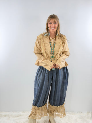 Jaded Gypsy STAY GOLDEN TOP in Tan