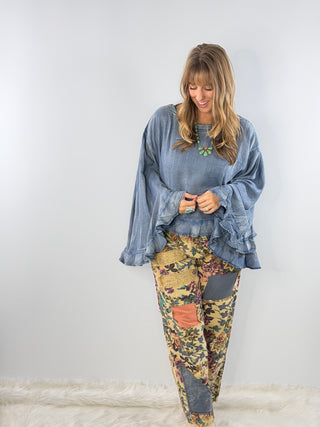 Jaded Gypsy Blooming Grace Top - Chambray