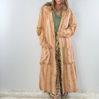 Jaded Gypsy Dreamliner Duster in Bubblegum | Cotton Striped Duster