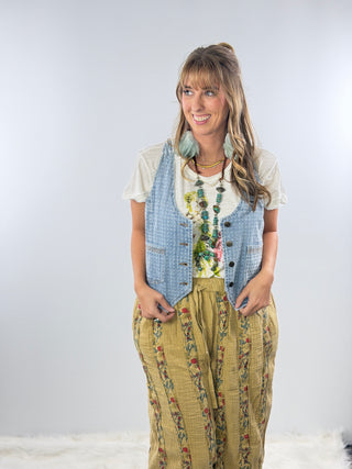 Scully Denim Vest, Blue HC1009
