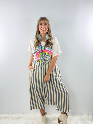 Jaded Gypsy Earthsong Harem Pants - Chambray Stripe