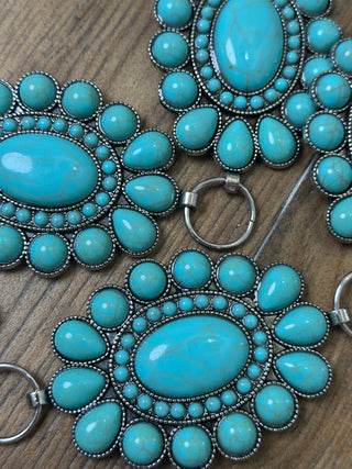 Turquoise Oval Conch Belt Adjustable Western Statement Belt