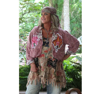 Jaded Gypsy Harvest Moon jacket with reversible design, 100% cotton fabric, and vintage-inspired boho styling handcrafted in the USA