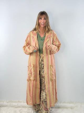 Jaded Gypsy Dreamliner Duster in Bubblegum | Cotton Striped Duster