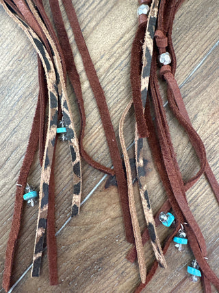 Rare Bird Turquoise Medallion Leather Wraparound Necklace and Belt