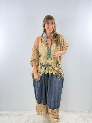 Jaded Gypsy Heirloom Heart Tank - Tea Stain