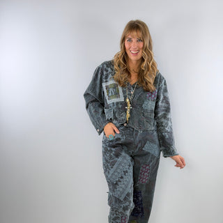 Painted Clover Jacket – Vintage Emerald Artisan Cotton Outerwear by Jaded Gypsy