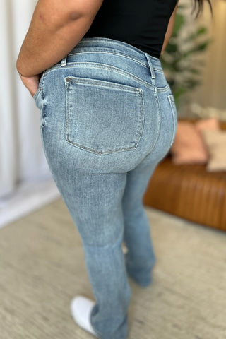 Judy Blue Full Size Medium Rise Bootcut Jeans - White Lily Boutique