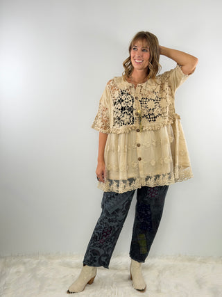 Trellis Dreams Top - Oatmeal by Jaded Gypsy