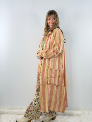 Jaded Gypsy Dreamliner Duster in Bubblegum | Cotton Striped Duster
