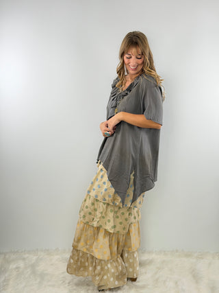 A Rare Bird Freckled Sunshine Top Gray