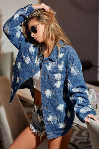 BiBi Washed Tie Dye Denim Jacket