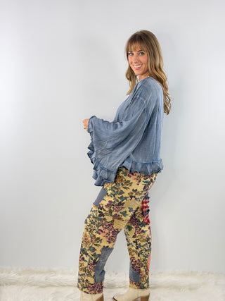 Jaded Gypsy Blooming Grace Top - Chambray