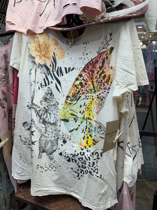 Whiskers Has Wings Tee by A Rare Bird