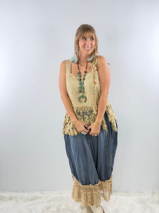 Jaded Gypsy Heirloom Heart Tank - Tea Stain