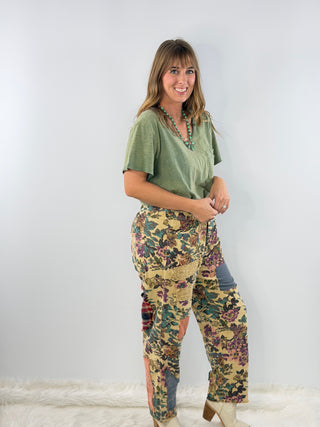 Jaded Gypsy Mystic Meadow Floral Pants | Boho Patchwork Pants